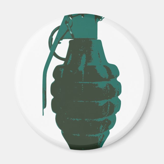 Hand Grenade Krig militärbombarmés marinsoldater Magnet (Framsidan)