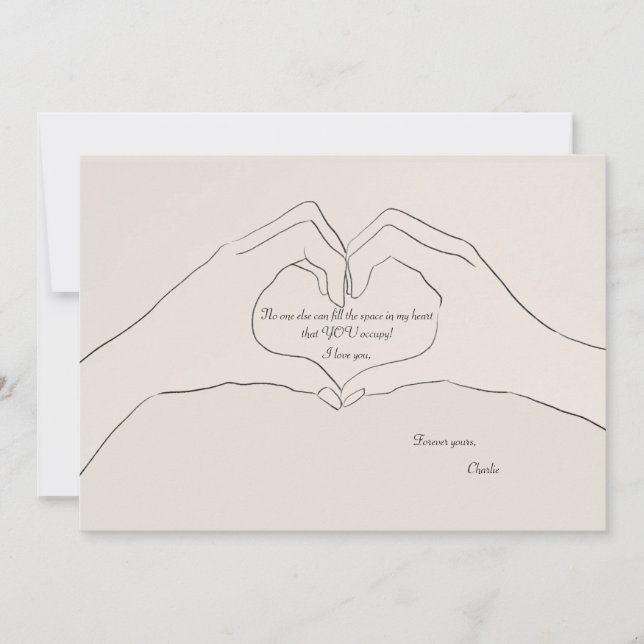 Hand Heart Gesture Card Anteckningskort (Framsida)
