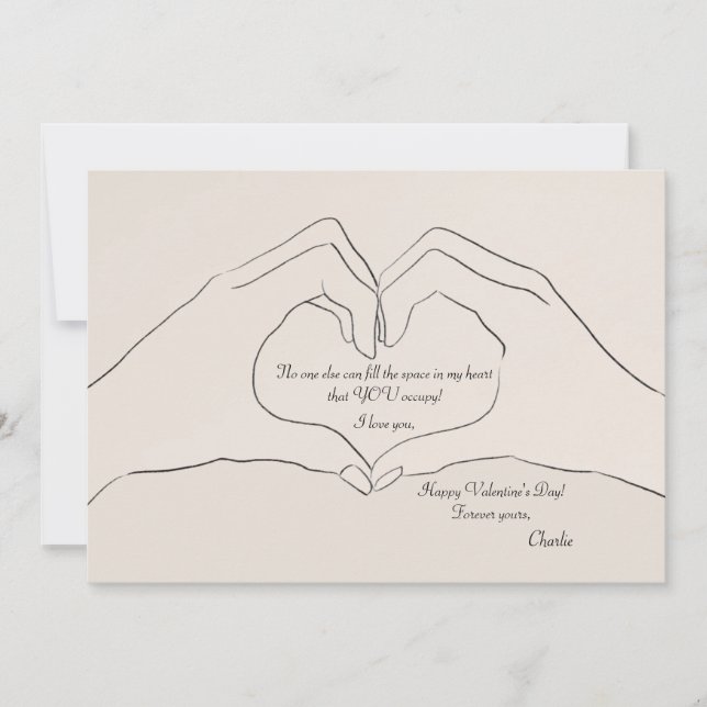 Hand Heart Gesture Valentine Day Card Anteckningskort (Framsida)