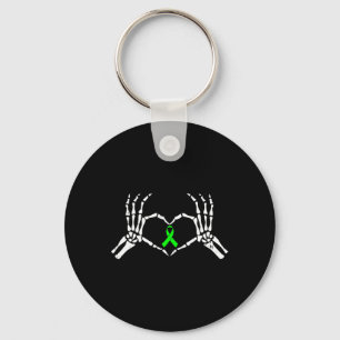 Hand Heart Mental Health Awareness Ribbon Warrior Nyckelring