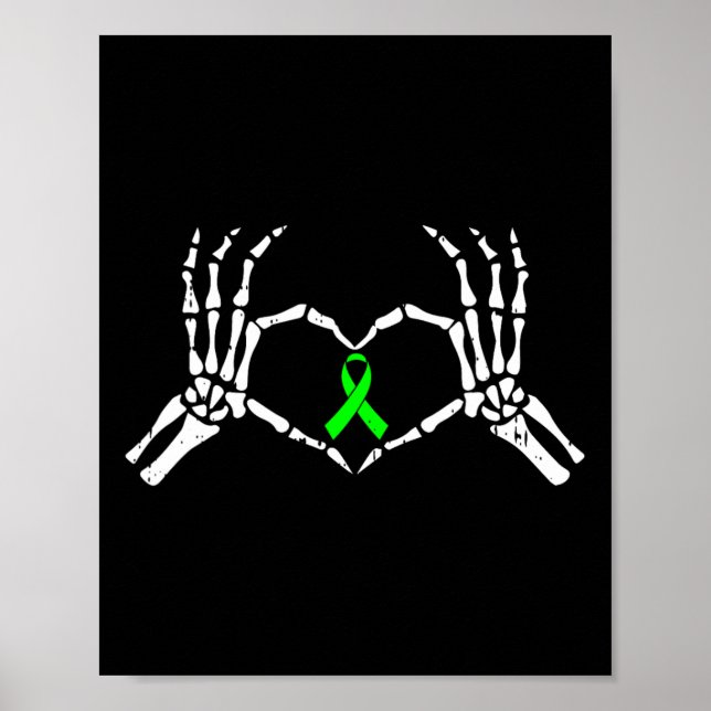 Hand Heart Mental Health Awareness Ribbon Warrior Poster (Framsidan)
