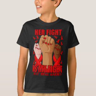 Hand hennes kamp är min kamp mot röda hjärtsjukdom t shirt