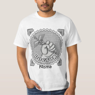 Hand holding caduceus doktor t shirt