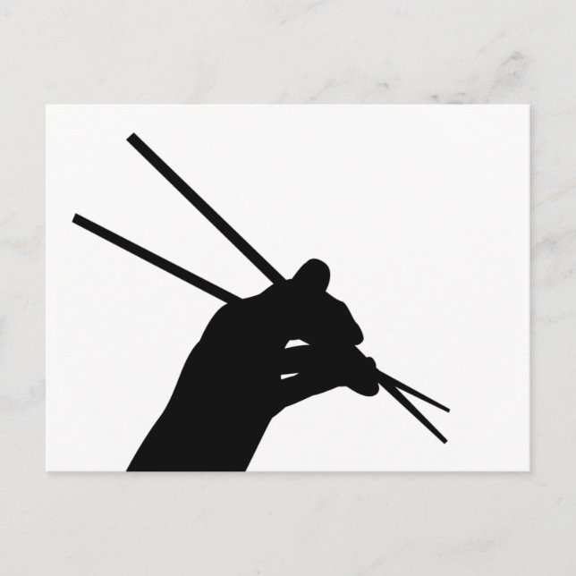 Hand Holding Chopsticks Postcard Vykort (Framsida)