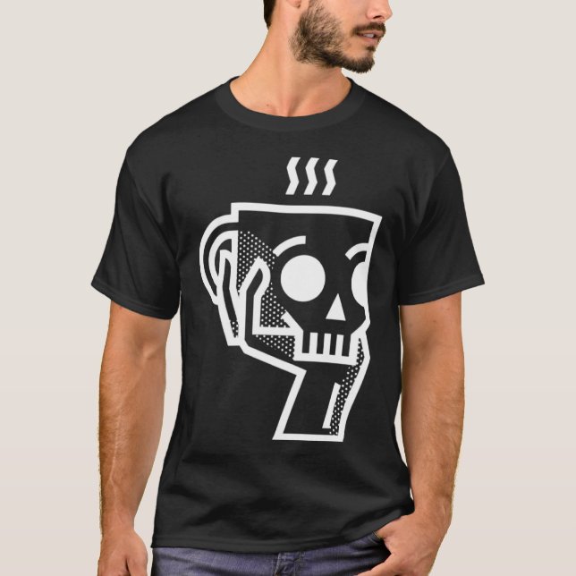 Hand Holding Coffee Kopp Hamlet Play Shakespeare T Shirt (Framsida)