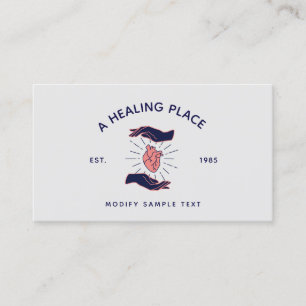 Hand Holding Human Heart Holistic Healer Visitkort