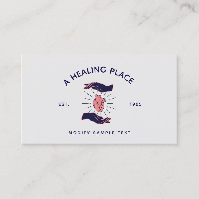 Hand Holding Human Heart Holistic Healer Visitkort (Framsida)