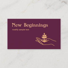 Hand Holding Löv Plant Hälsa Counselor Visitkort