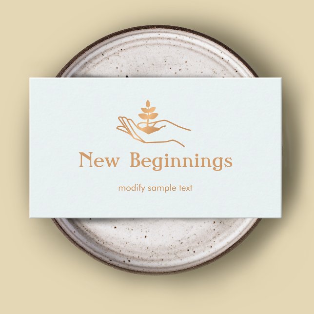 Hand Holding Löv Plant Hälsa Counselor Visitkort (Skapare uppladdad)