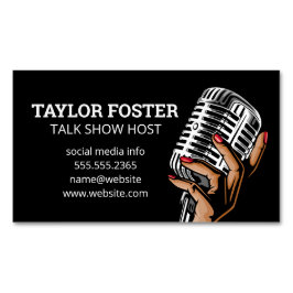 Hand Holding Microphone | Singer | Radiomottagare Magnetiska Visitkort