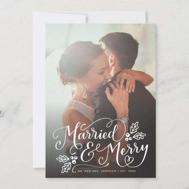 Hand i Chic med gift och smyckat fotopappat Julkort (Framsida)