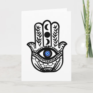Hand i Hamsa Fatima Evil Öga Kort