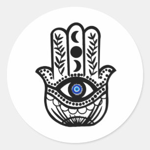 Hand i Hamsa Fatima Evil Öga Runt Klistermärke