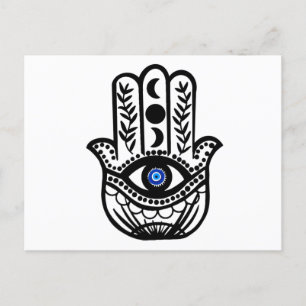 Hand i Hamsa Fatima Evil Öga Vykort