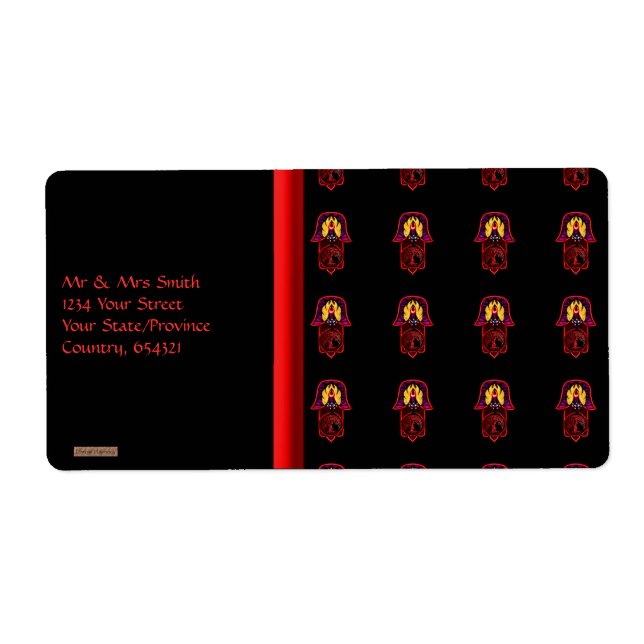 Hand i Hamsa-feat: Livets träd 3 Fraktsedel (Framsidan)