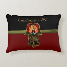 Hand i Hamsa-feat: Livets träd Prydnadskudde