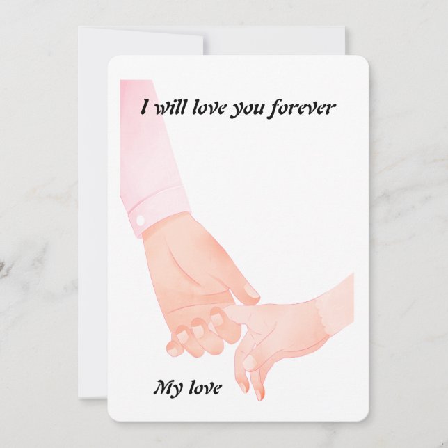 Hand i Hand Kärlek Art - Förälder och barn som hål Inbjudningar (Framsida)