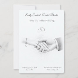 Hand i Hand Romantisk Minimalistisk Bröllop Inbjudningar