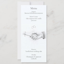 Hand i hand Romantisk Minimalistisk Bröllopsmeny K