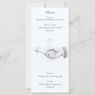 Hand i hand Romantisk Minimalistisk Bröllopsmeny K