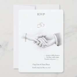 Hand i Hand Romantisk Minimalistisk RSVP Inbjudningar