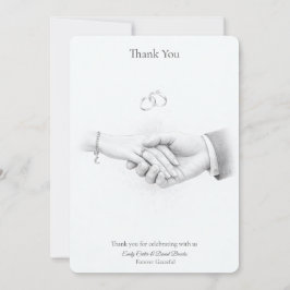 Hand i Hand Romantisk Minimalistisk Tack Kort