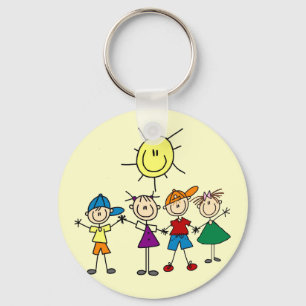 Hand i Hand Stick figur Kids Tshirts and Gifts Nyckelring