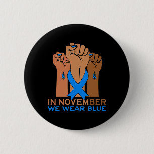 Hand i november Bära Blue Diabetes Awareness K Knapp