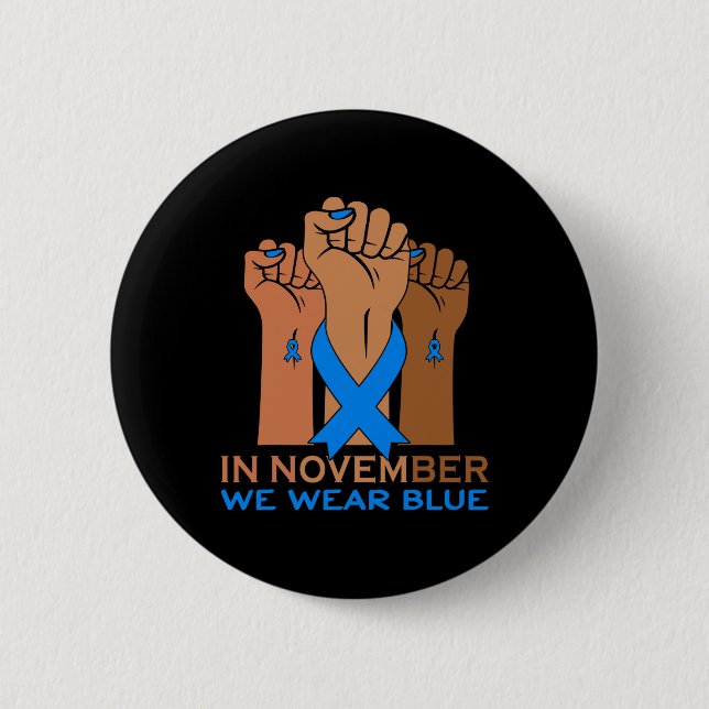 Hand i november Bära Blue Diabetes Awareness K Knapp (Framsida)