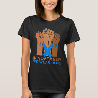 Hand i november Bära Blue Diabetes Awareness K T Shirt