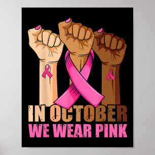 Hand i oktober Bära Rosa Breast Cancer Awarene Poster