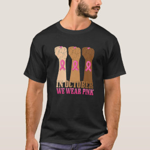 Hand i oktober Bära Rosa Breast Cancer Awarene T Shirt