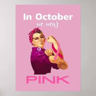Hand i oktober bäror vi Rosa Rosie's floveter Poster