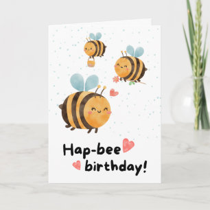 Hand Iillustrated Cute Humla Birthday Kort