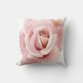 Hand Illustrated Blush Pink Rose Kudde