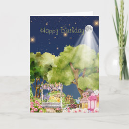 Hand Illustrated Magic Secret Garden Birthday Kort