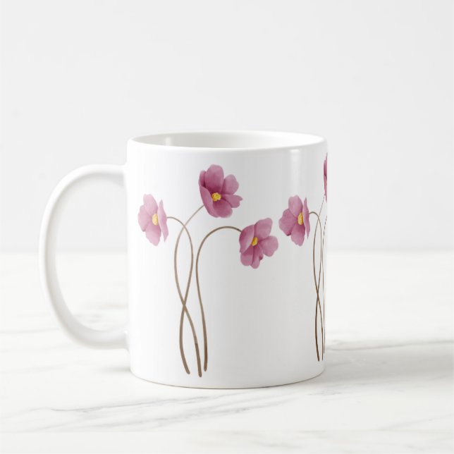 Hand Illustrated Vild Flower Print Mugg (Vänster)