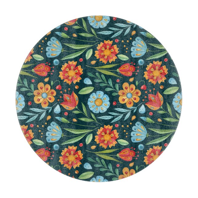 Hand-Illustrated Watercolor Flower Mönster (Framsidan)