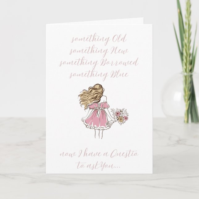 Hand illustrerar att du är min blomma flicka helgkort (Framsida)