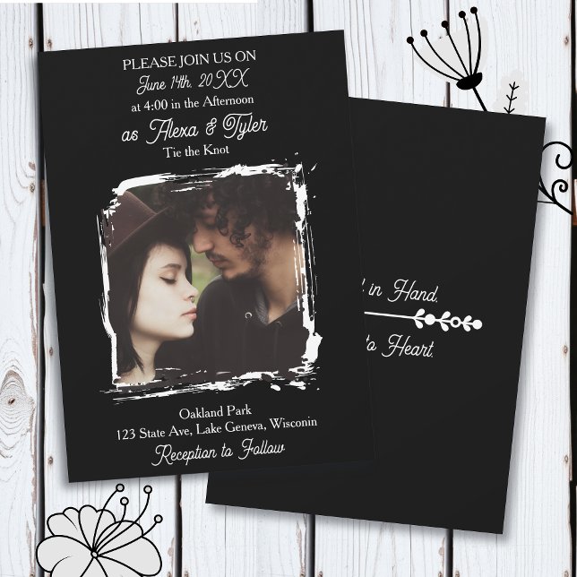 Hand in Hand, Heart to Heart | Photo Wedding Inbjudningar (Skapare uppladdad)