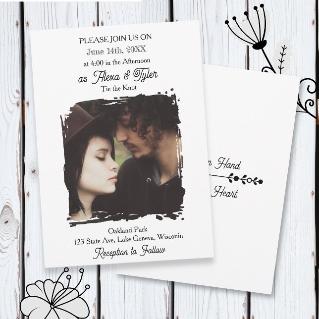 Hand in Hand, Heart to Heart | Photo Wedding Inbjudningar (Skapare uppladdad)