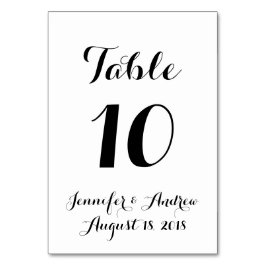 Hand Lettered Calligraphy Bröllop Bord Card Bordsnummer
