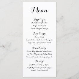 Hand Lettered Calligraphy Bröllop Menu Meny