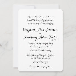 Hand Lettered Calligraphy bröllopsinbjudan Inbjudningar