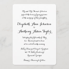 Hand Lettered Calligraphy bröllopsinbjudan Inbjudningar