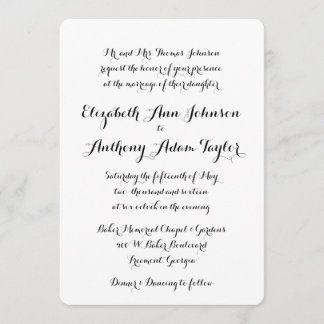 Hand Lettered Calligraphy bröllopsinbjudan Inbjudningar