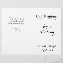 Hand Lettered Calligraphy-Bröllopsprogram