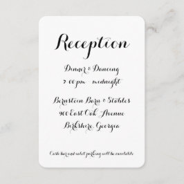 Hand Lettered Calligraphy Wedding Reception Tilläggskort