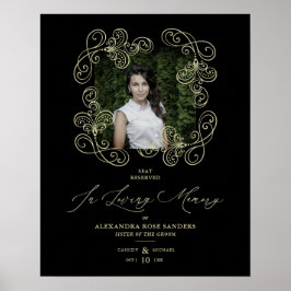 Hand Lettered Flourish Black Bröllop Memorial Poster