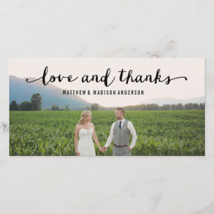Hand Lettered Fotoportet Bröllop Tack Kort